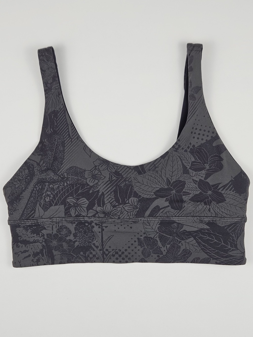 Lululemon Align Reversible Bra Size 8 Rare Floral Print Dark Purple Grey